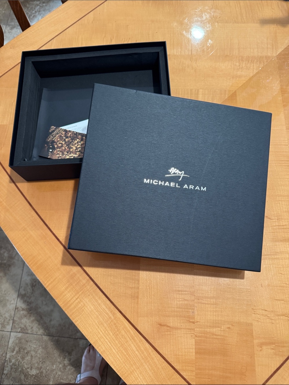 Michael Aram Black Logo Gift Box with Textured Finish